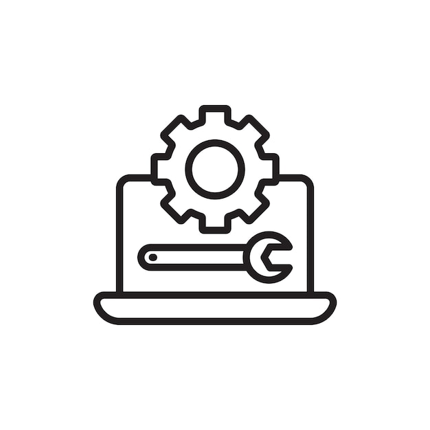 Software Engineering line icon isolated on white background