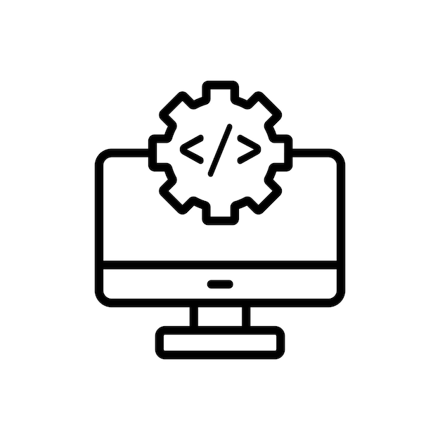 Software line icon isolated on white background