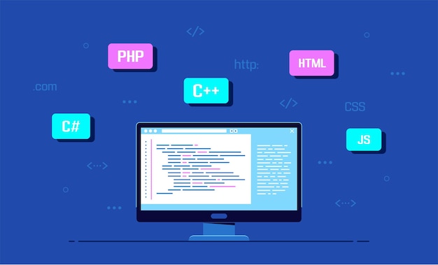 Software- og applikationsudviklingskonceptillustration
