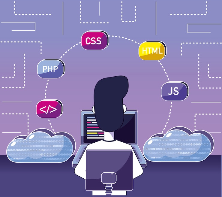 Vektor software programmer cartoon