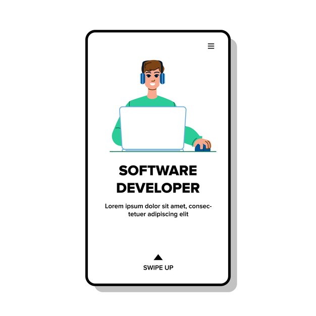 Softwareudvikler mand vektor