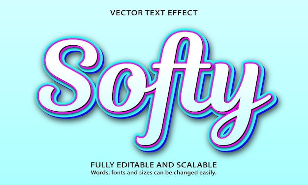 softy text effect editable soft and stylish free vector