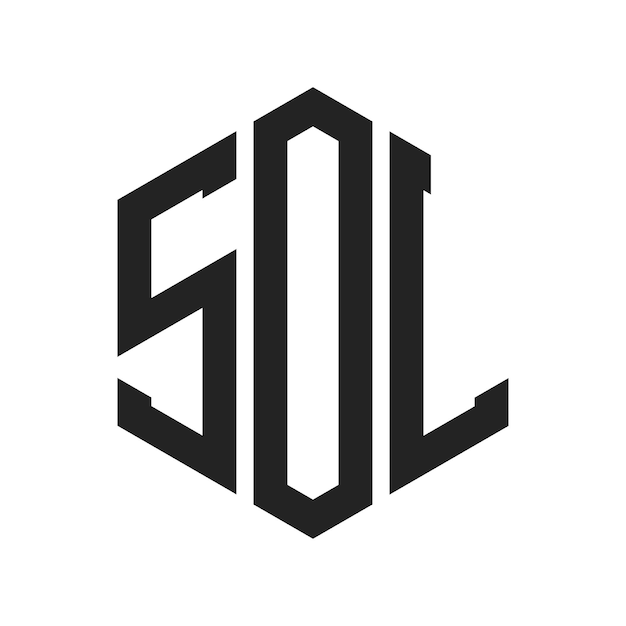 SOL Logo Design Initial Letter SOL Monogram Logo using Hexagon shape