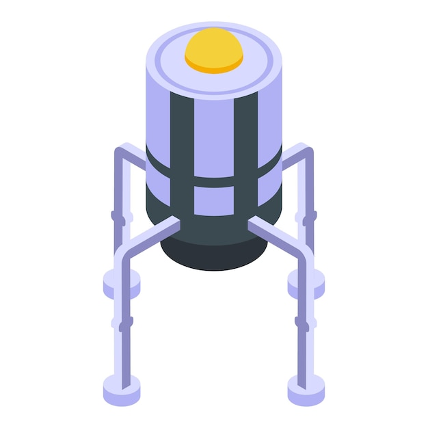 Solar space station icon Isometric of solar space station vector icon for web design isolated on white background