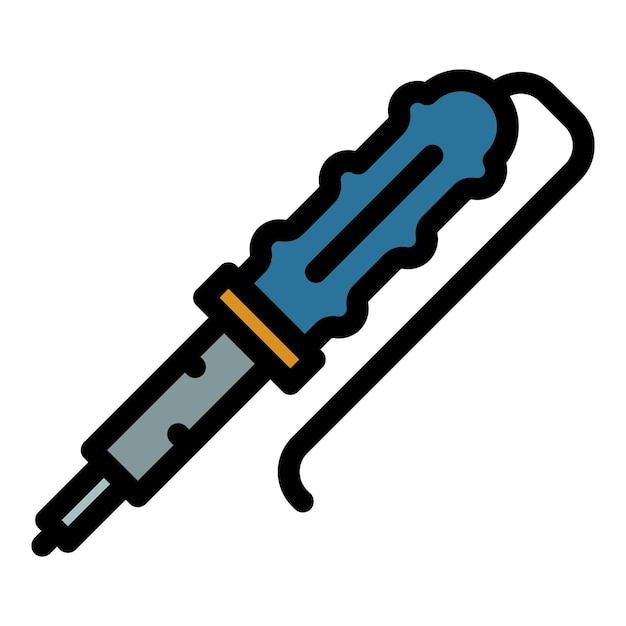 Soldering parts icon Outline soldering parts vector icon color flat isolated