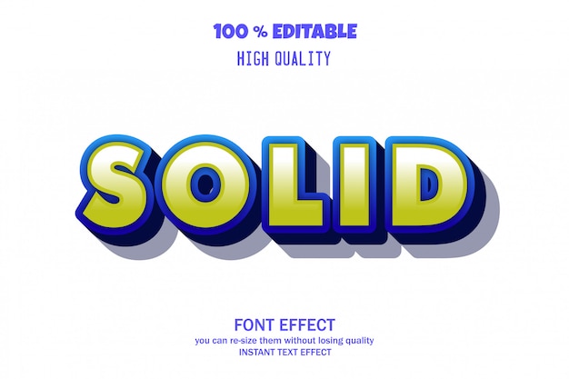 solid text, editable font effect