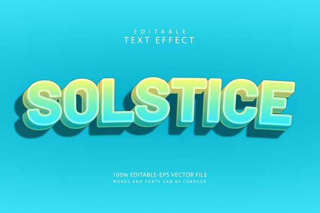 Solstice editable text effect 3 dimension modern style