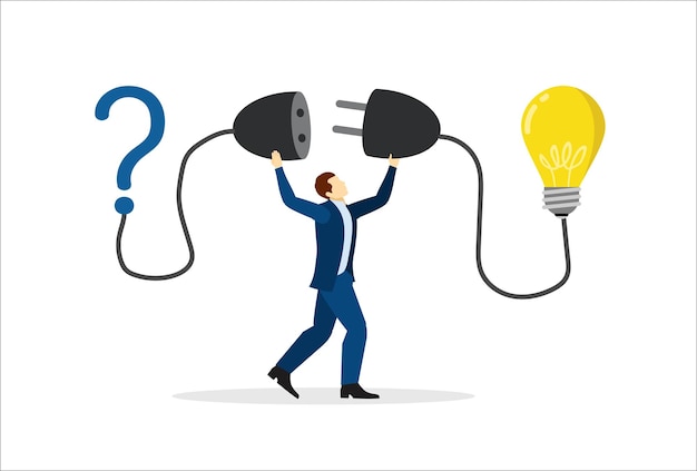 solution solving problem answer to hard question or creativity idea and innovation help business