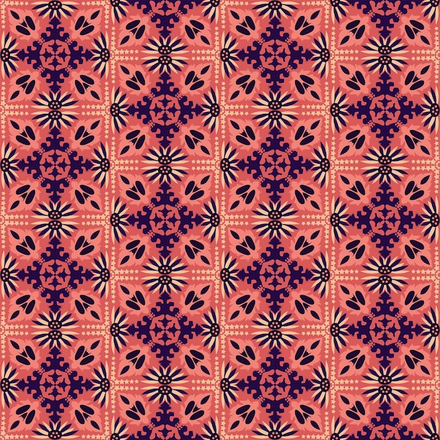 Sömlös Bakgrund Retro Trädgård Natur Aboriginal Blommig Damask Traditionell Mönster Konst