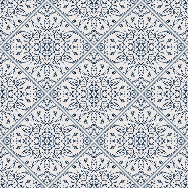 Sømløs tekstur med arabisk geometrisk ornament. Vektor lineart mønster