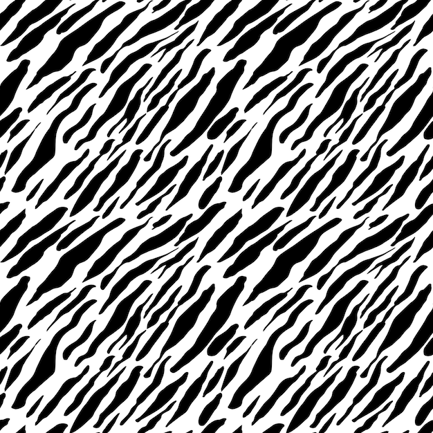 Sømløs vektor sort og hvid zebra pels mønster stilfuld vild zebra print dyreprint