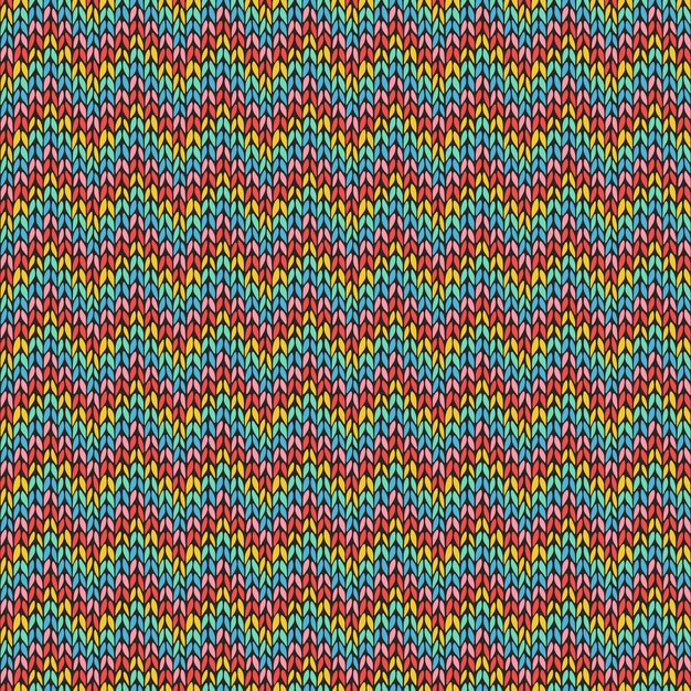Sømløst mønster med strikket chevron-ornament