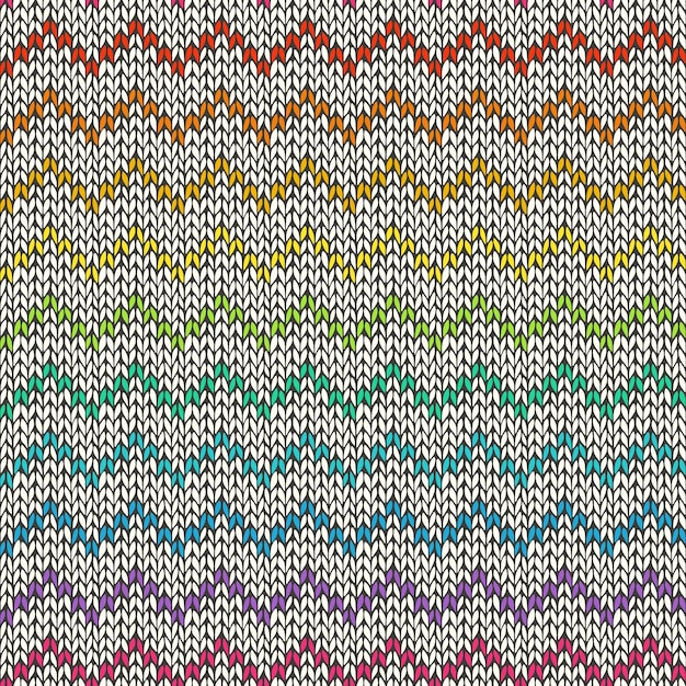 Sømløst mønster med strikket chevron-ornament