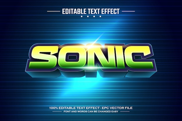Sonic 3D editable text effect template