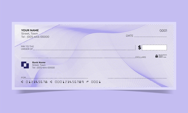 Sort bankcheck, design til bankcheck, vektorformat