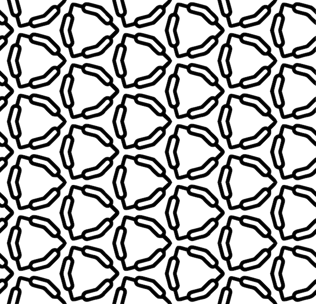 Sort og hvidt sømløst abstrakt mønster Baggrund og baggrund Sort/hvidt dekorativt design Mosaikornamenter Vektor grafisk illustration
