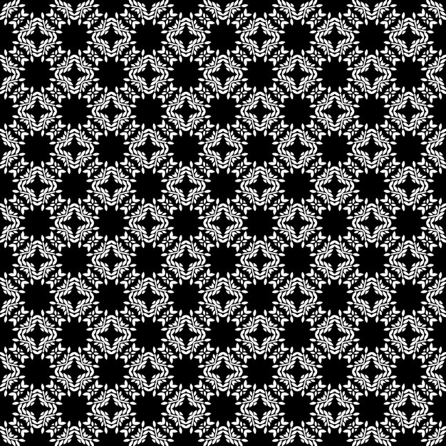 Sort og hvidt, sømløst, abstrakt mønster. Baggrund og baggrundsbillede. Gråtonet ornamentdesign