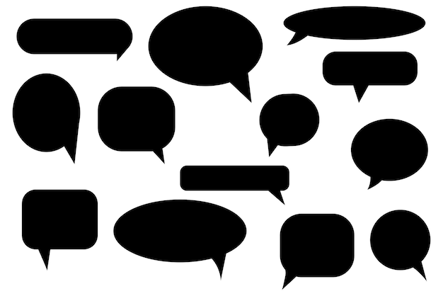 Sorte besked ikoner til chat Dialog ikoner Vektorillustration EPS 10 Stock billede