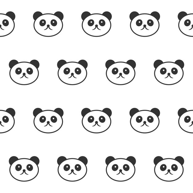 Söt panda sömlöst mönster bakgrund. Vektorillustration. Söt mönsterbakgrund