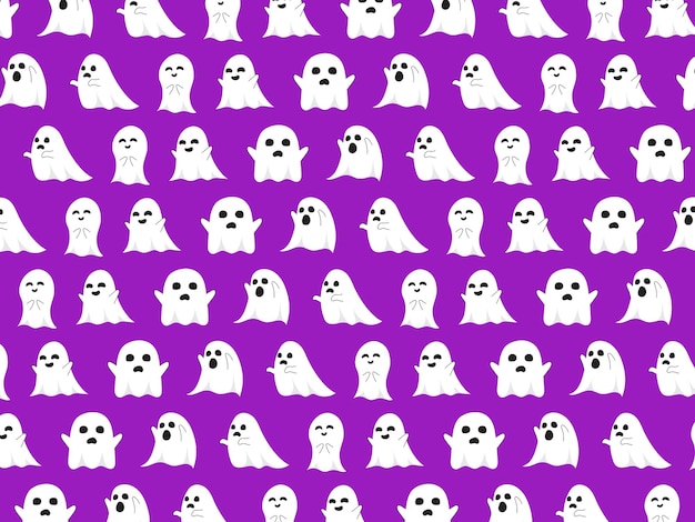 Sött spökmönster halloween bakgrund vektordesign