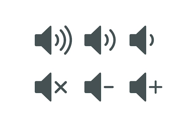 Sound Music icons set Audio icons Sound buttons Vector illustration isolated on white background