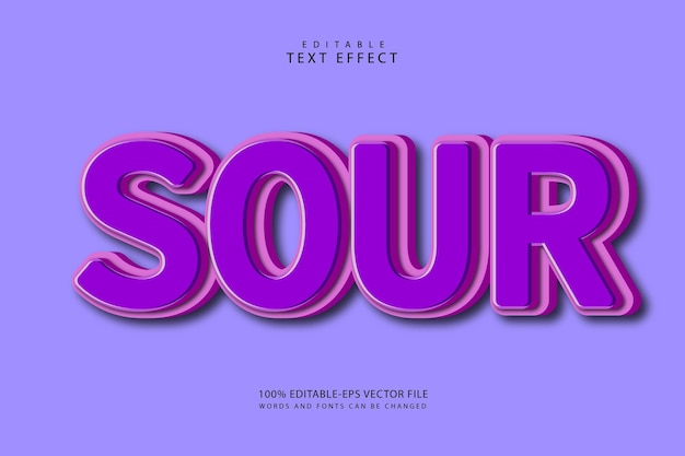 Sour editable text effect 3 dimension emboss modern style