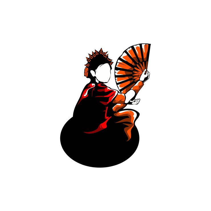 Vektör south sulawesi fan dance vector design