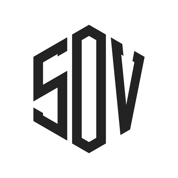 SOV Logo Design Initial Letter SOV Monogram Logo using Hexagon shape