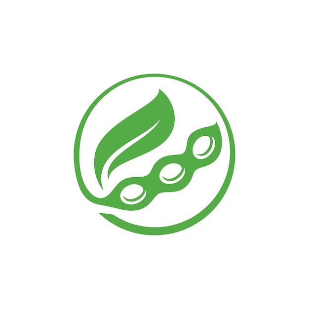 Soybean Logo vector template design Healthy Food simple vector illustration