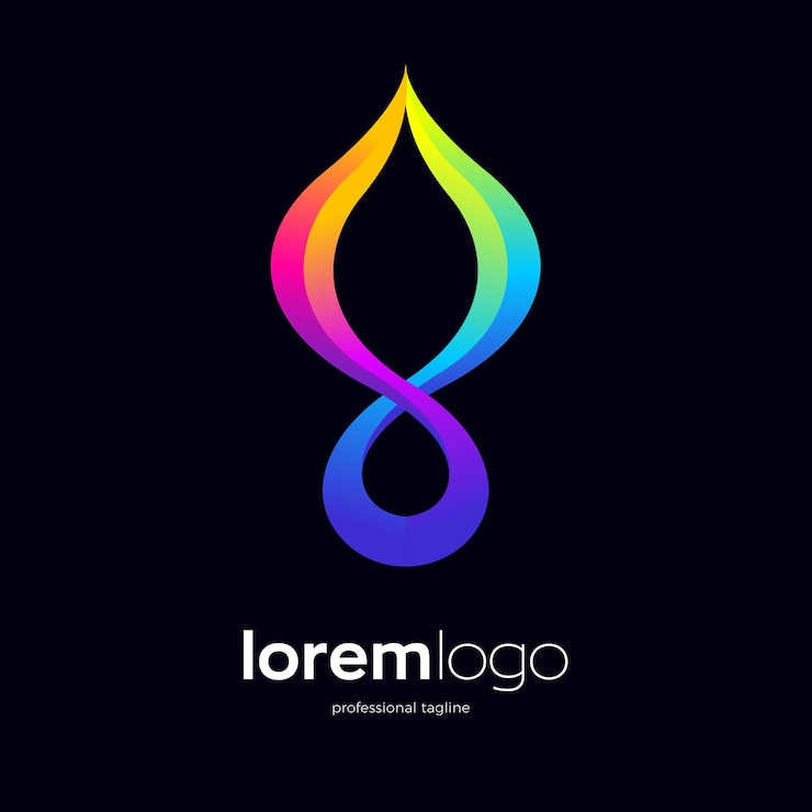 Vektör soyut alev logo tasarımı