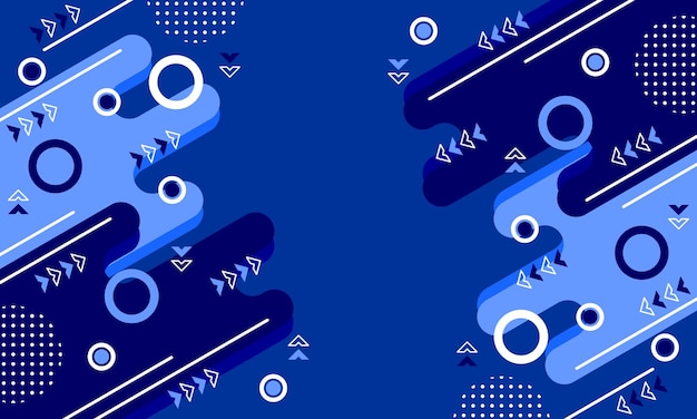 soyut geometri mavi arka plan düz tasarım stili