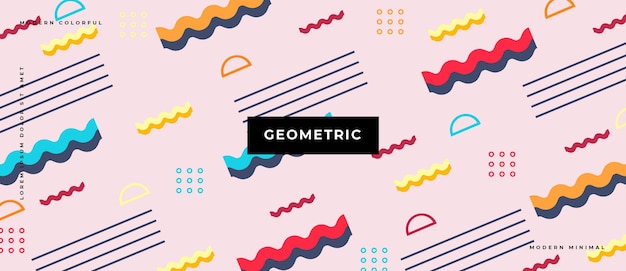 Soyut moda nesneler geometrik öğeler gradyan başlığı.