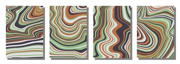 Soyut psychedelic groovy set arka plan