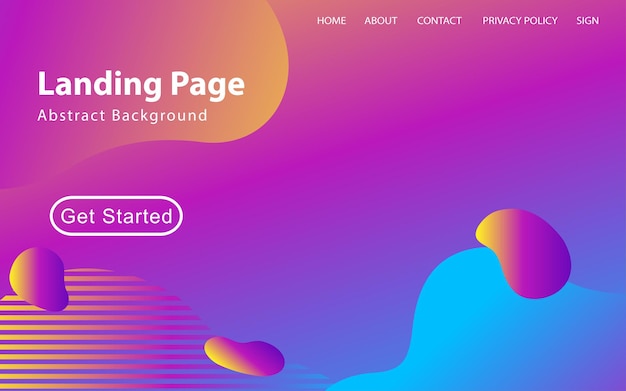 Soyut sıvı açılış sayfası veya web şablonu