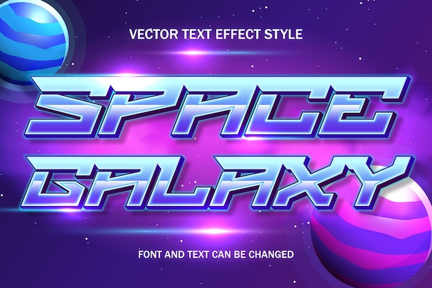 space galaxy typography lettering 3d editable text effect font style template background design