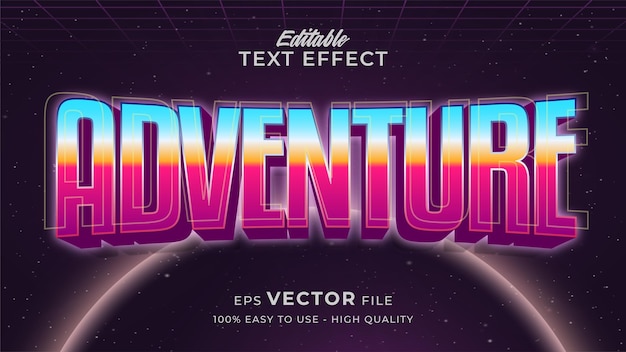 space game text effect editable retro futuristic text style