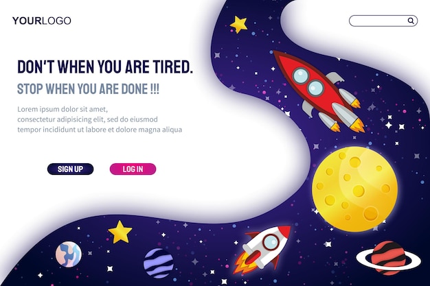 Space landing page template