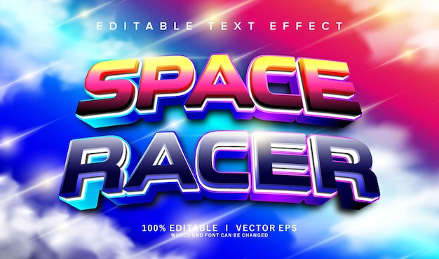 space racer vector text effect with modern style design