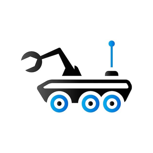 Space rover icon in duo tone color Vehicle exploration planet