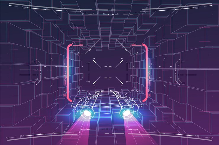Vektor spacecraft futuristic hud panel hud target aims on radar screen game dashboard and ui panel controls