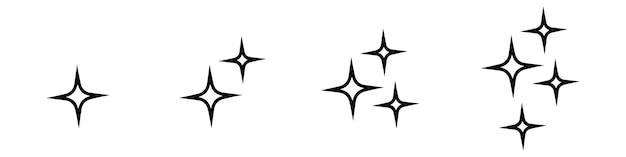 Sparkle Star vector icons set Shine symbol illustration star sign collection Vector Illustration
