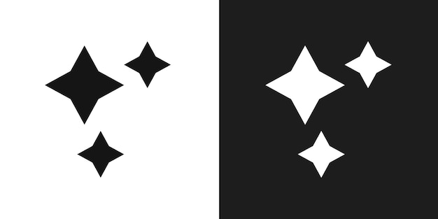Sparkles icon logo set vector