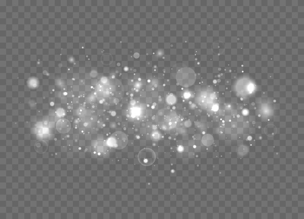 Sparkling magic dust particles sparkles on transparent background