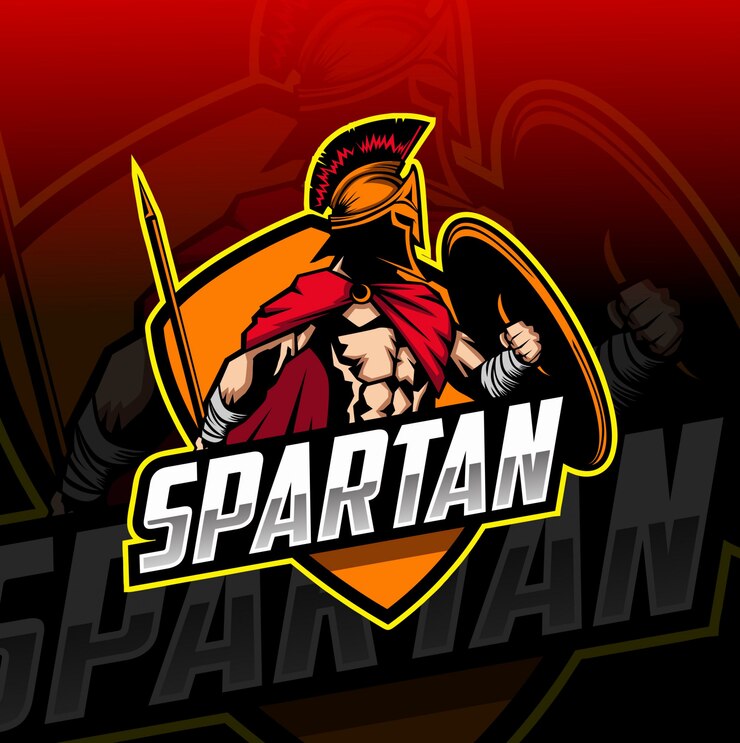 Vektör spartalı maskot esport logosu