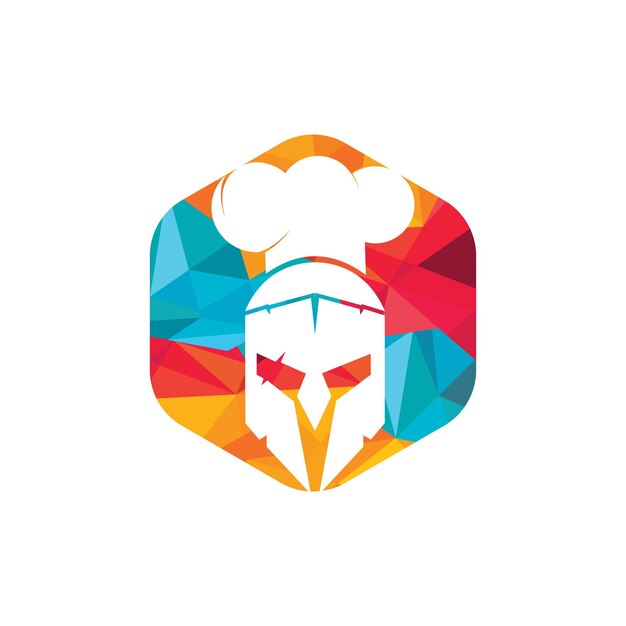 Spartalı şef vektör logo tasarım şablonu