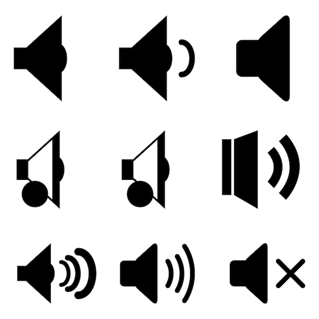 speaker volume icon set volume icon silent icon symbol sound icon vector