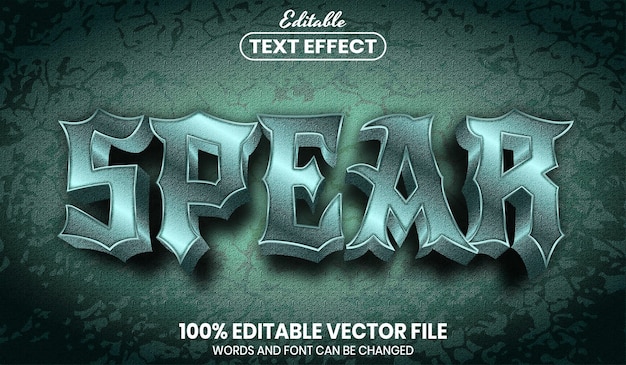 Spear text, editable text effect