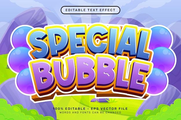 special bubble 3d text effect and editable text effect with jungle background