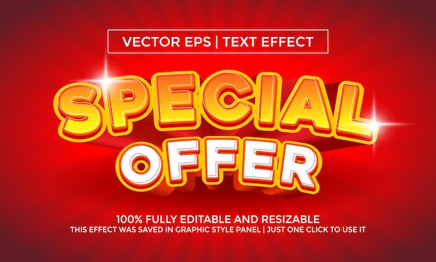 special offer text effect or vector text effect and editable text style