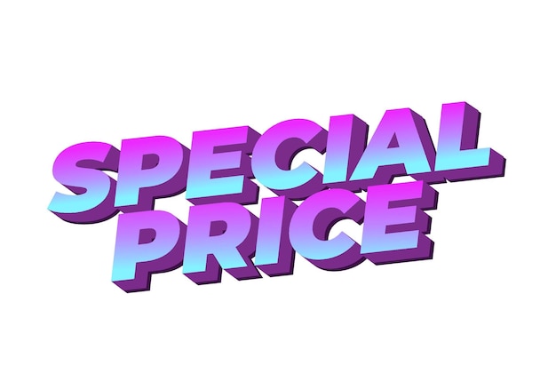 Special price Text effect in 3D style with good and eye catching colors